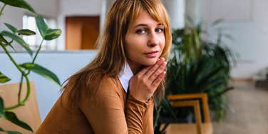 empathetic woman listening intently in conversation