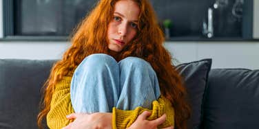 sad woman feeling rejected and left out