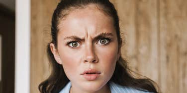 Woman with strong boundaries in angry conversation.