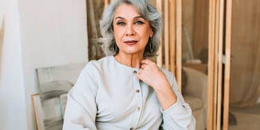 boomer woman looking unbothered and unworried
