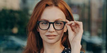 Woman is savvy in conversation.