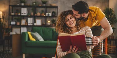 happy couple at home