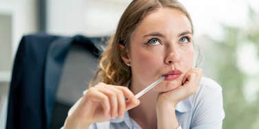woman working at a real job