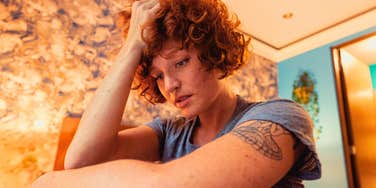 pensive woman afraid of failure