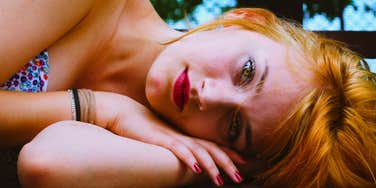 sad woman feeling emotionally stuck and upset