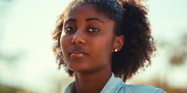 serious young woman with trust issues
