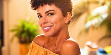 confident happy woman smiling