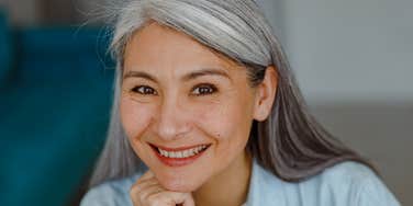 Woman feels emotionally lighter.