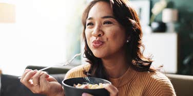 woman eating a healthy meal