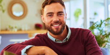 happy stress-free man looking unbothered
