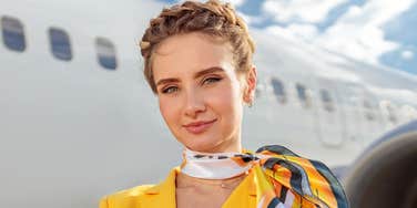 Flight attendant gets irritated.