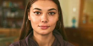 peaceful woman feeling annoyed inside