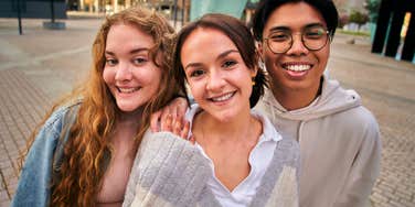 boomer friends smiling able to talk about anything