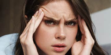 Unhappy woman has a bad attitude.