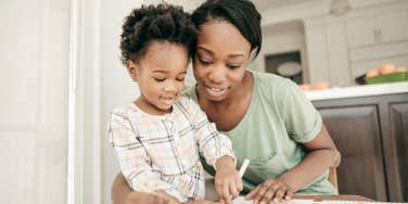 Mother and son spending time together 