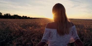 woman in field