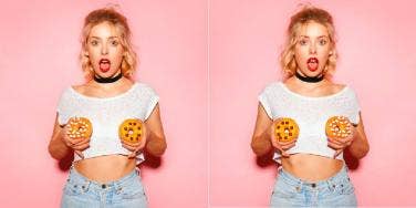 woman with donuts as areola