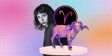 woman, aries zodiac symbol, ram