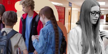 Group of teenagers talking 