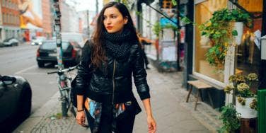 woman walking on the street 