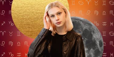 woman, moon, zodiac sign symbols