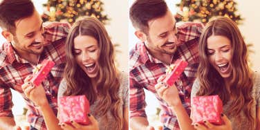 woman receiving present