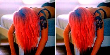 girl laying on bed