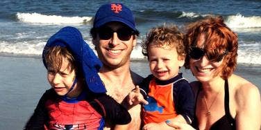 photo of author with family on beach