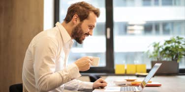 man at computer in an office 