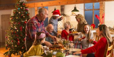 family having Christmas dinner