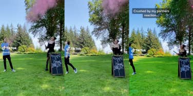 boyfriend's reaction to baby's gender reveal