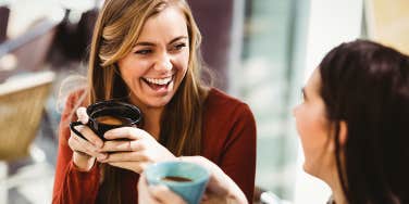 2 women enjoying coffee