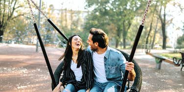 Couple living their best lives swinging