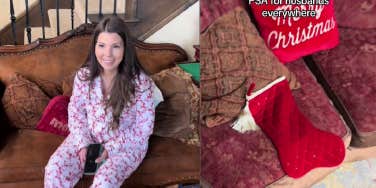 @whataboutaub split screen with empty stocking