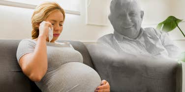pregnant woman crying