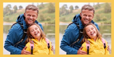 Man and pre-teen daughter