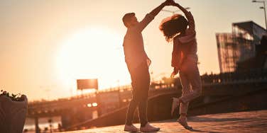 man and woman dancing