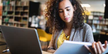 woman studying