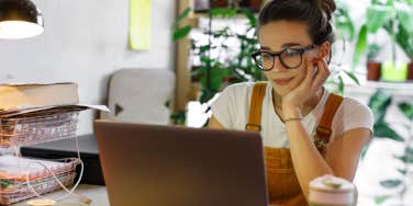 woman working at her computer