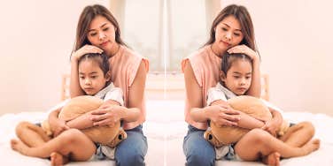 mother focusing on child