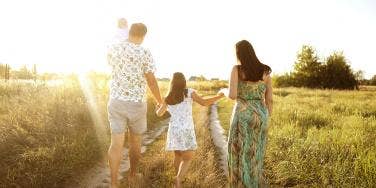 family walking