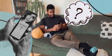 Man using a dating app