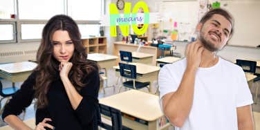 woman making man uncomfortable
