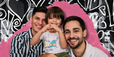 Happy gay parents with their child