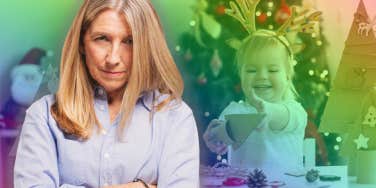 Grandma annoyed by irritating toddler granddaughter at Christmas