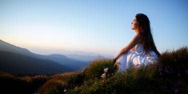 woman sitting outside