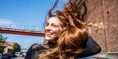 woman with free-flowing hair