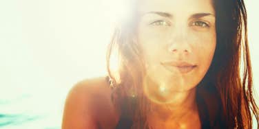 closeup of woman smiling