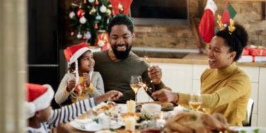 family having Christmas dinner