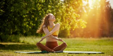 woman doing yoga